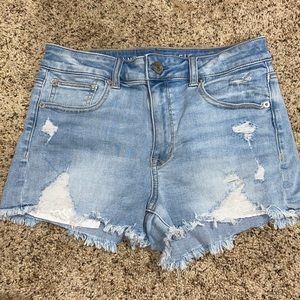 American Eagle High Rise Light Wash Shorts